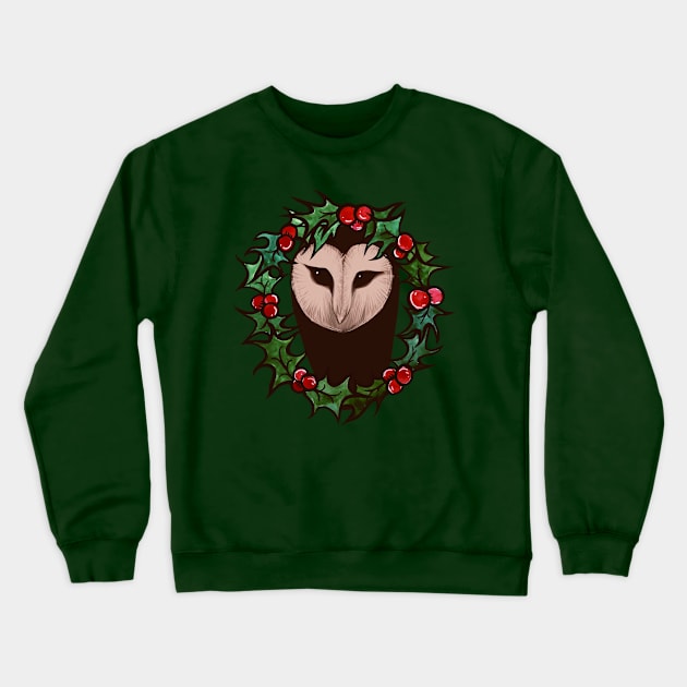 Christmas Barn Owl Crewneck Sweatshirt by bubbsnugg